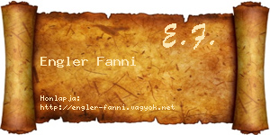 Engler Fanni névjegykártya